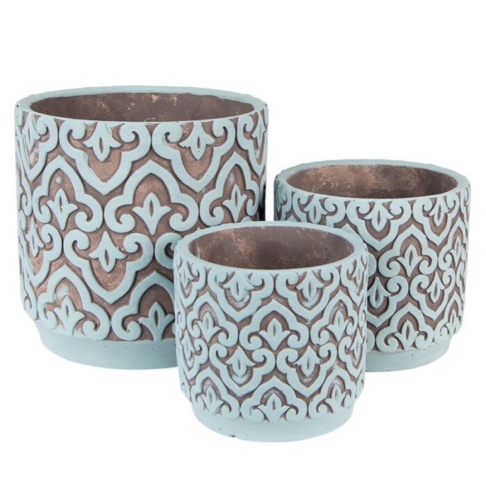 vaso blu pietra clayre & eef garden shabby chic