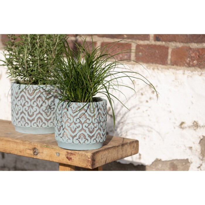 vaso blu pietra clayre & eef garden shabby chic