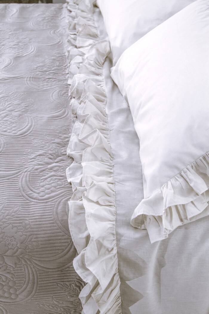 completo letto shabby chic bianco l'atelier 17 brigitte