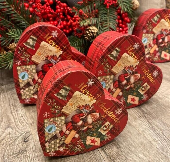 scatole cuore Natale atelierbologna shabby chic