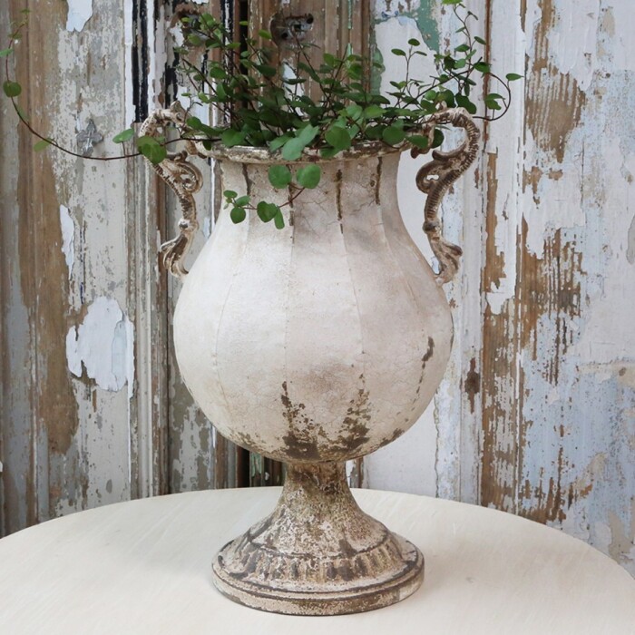 vaso francese in metallo - chic antique - atelier Bologna - shabby chic