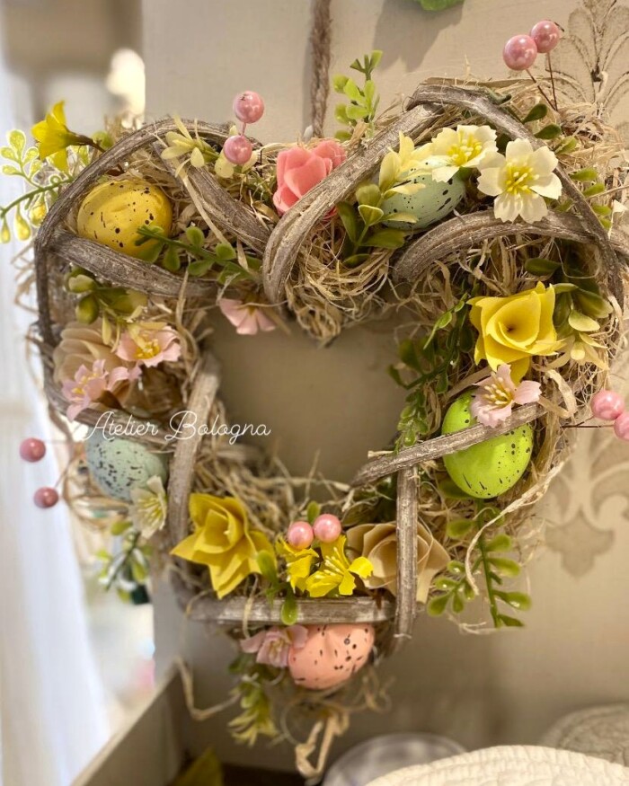 ghirlanda Pasqua Atelier Bologna, shabby chic