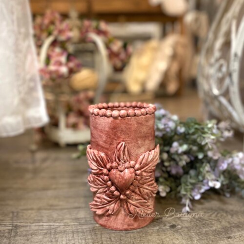 Vaso con Cuore votivo in ceramica, atelier bologna, made in italy