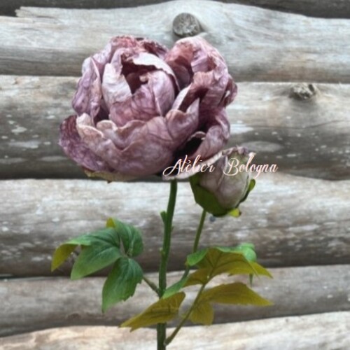 Peonia, atelier bologna, fiore artificiale, shabby chic