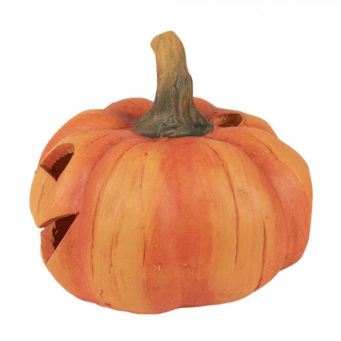 Zucca Halloween in pietra cm 13x12h - immagine 4