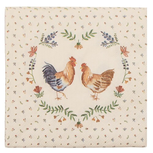 Tovaglioli di carta Gallo e Gallina cm 33×33 (x20)