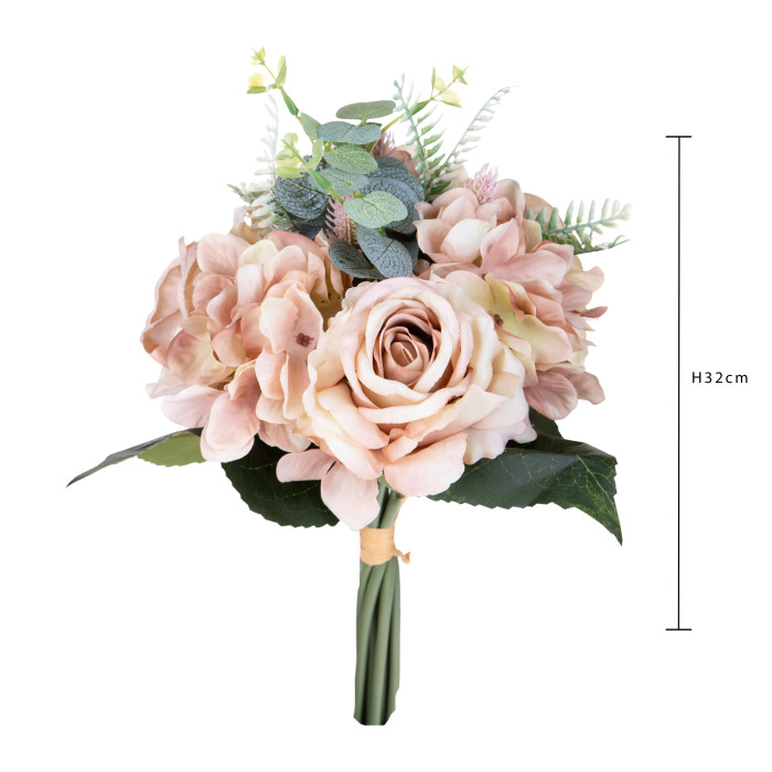 Bouquet di Rose e Ortensie cm 32h - immagine 3